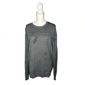 Disney Ink & Paint Grey Crewneck Long-sleeve Shirt/sweater size M